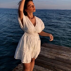 Zara White Eyelet Dress